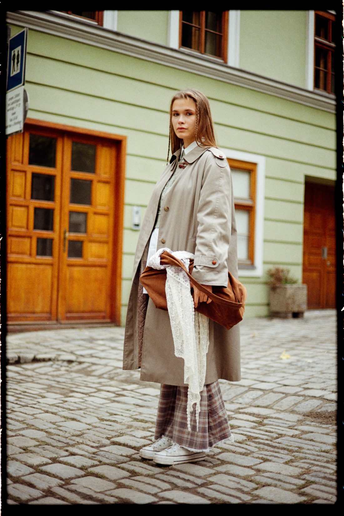 Fashion photography of a woman wearing Free People clothes in Vienna