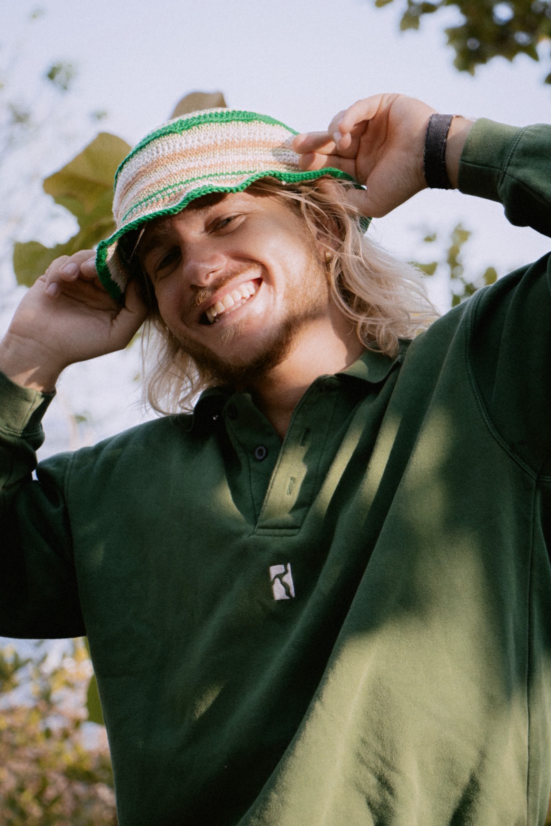 Fashion photography of man with a bucket hat
