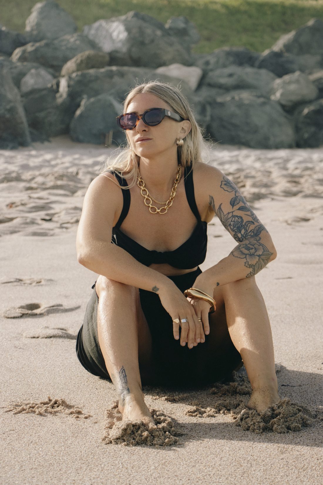 Fashion and swimwear photography of a woman at the beach