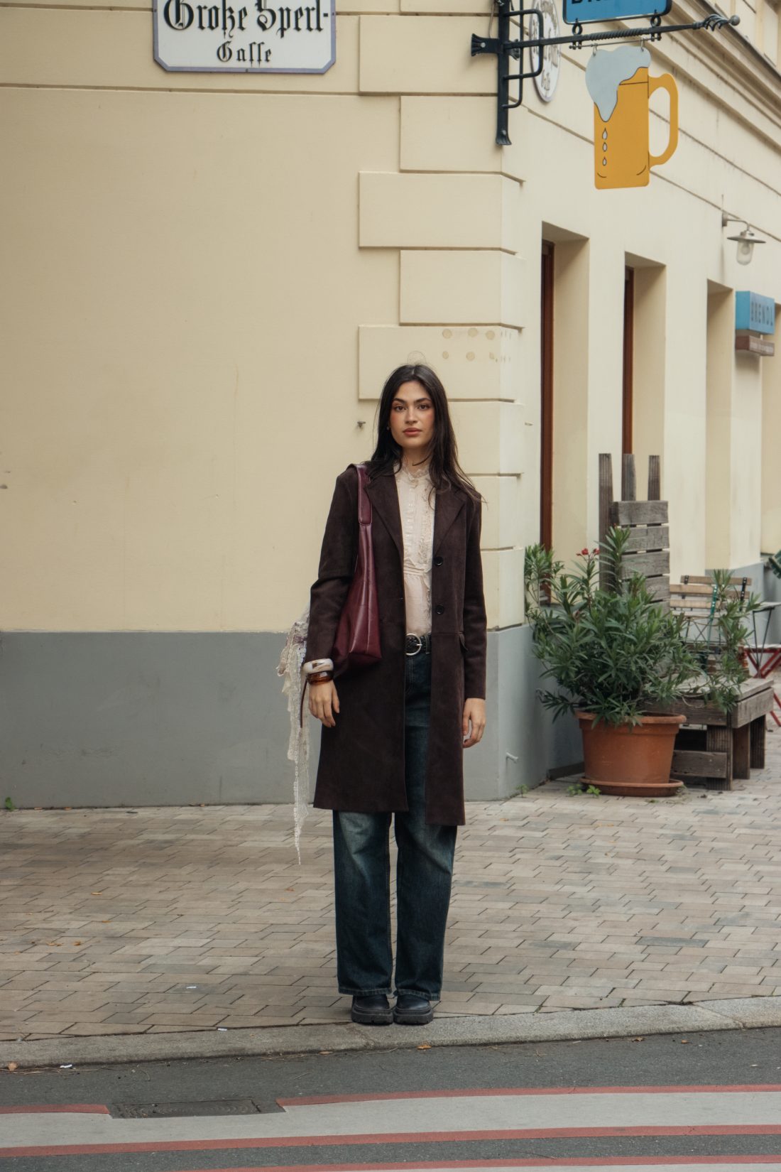 Fashion photography of a woman in the street of Vienna