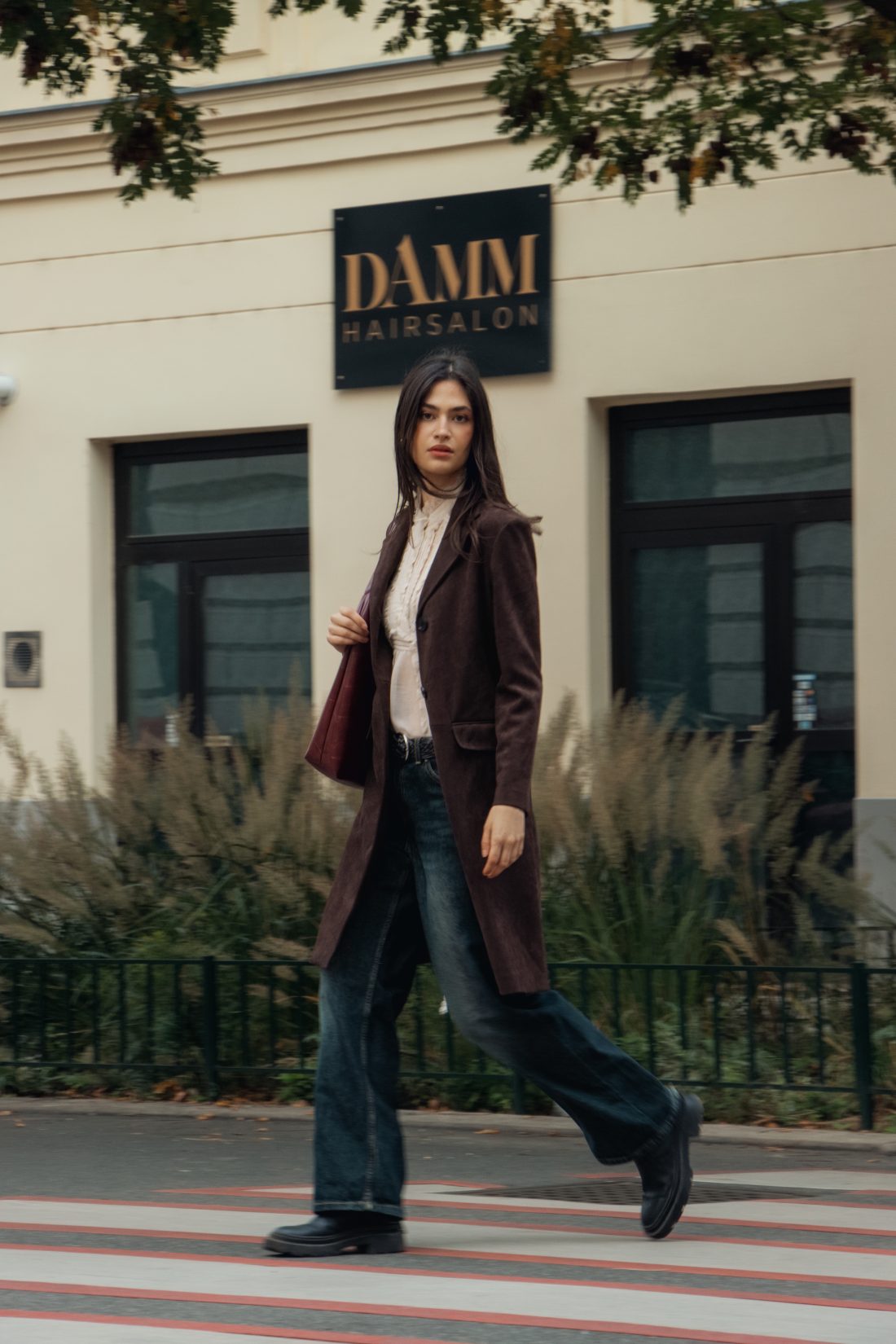 Fashion photography of a woman in the street of Vienna