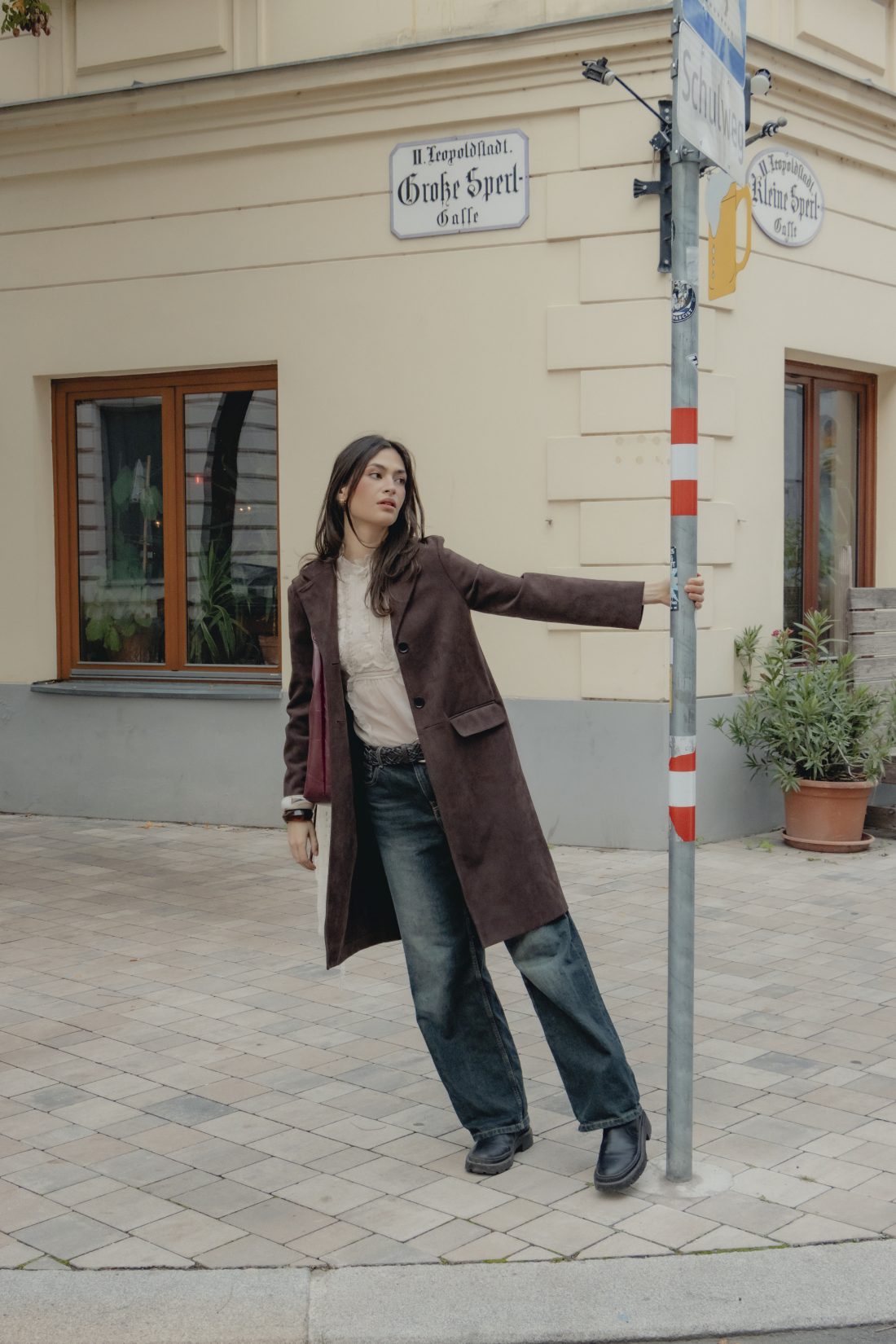 Fashion photography of a woman in the street of Vienna